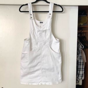 AE White Denim Dress Skirt Overalls